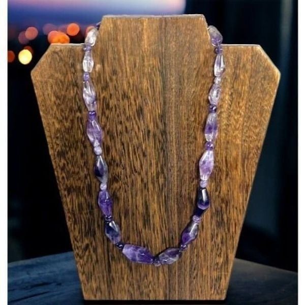 Jay King 925 Cape Amethyst sterling silver Purple Beaded necklace 18- 23” Long