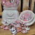 White Valentines Day Gumball Machine, Pink and white decor