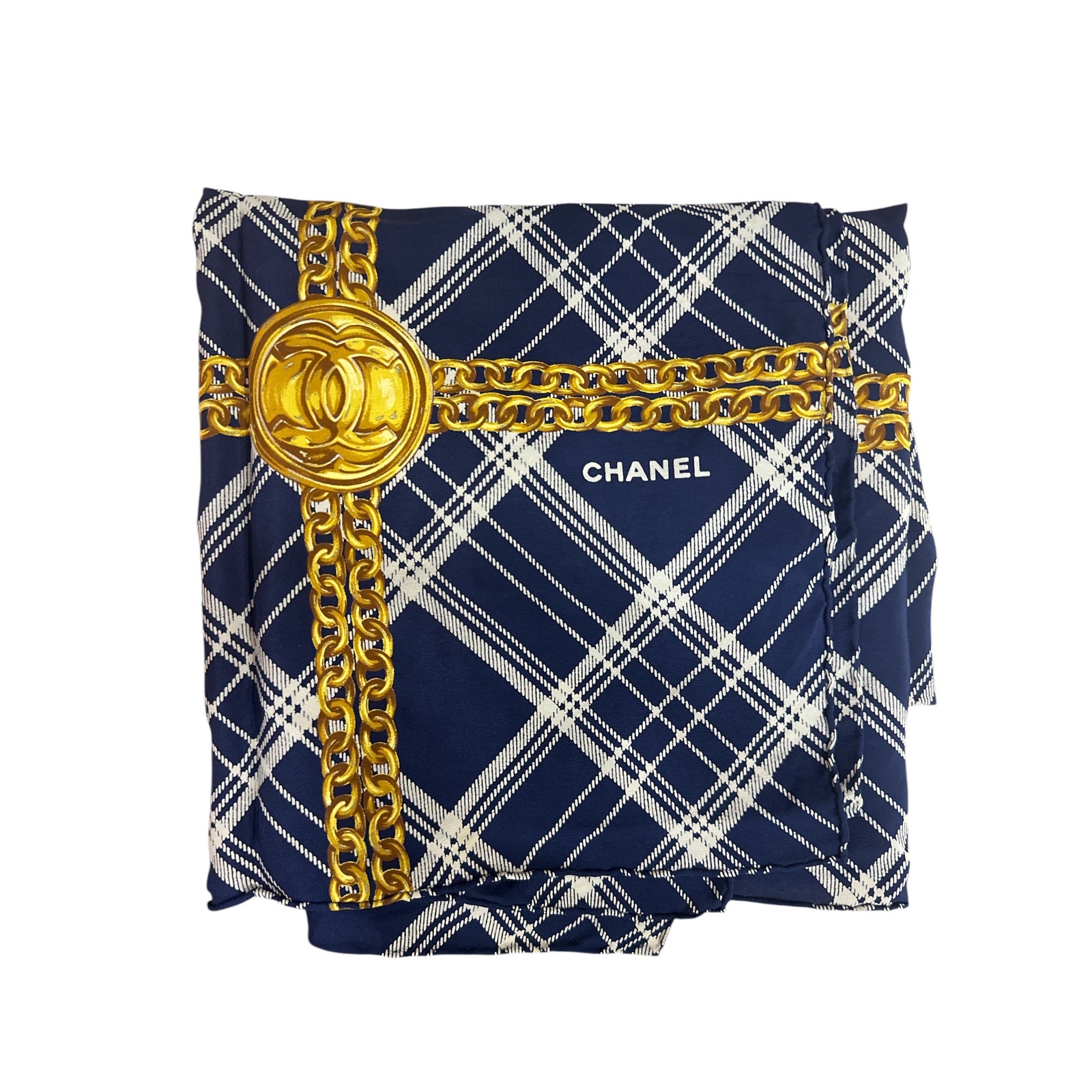 Chanel Navy Blue Scarf