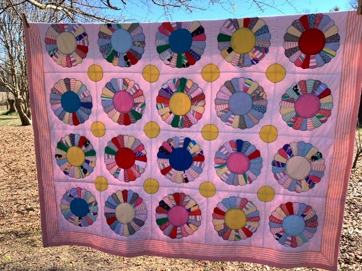 Pink Quilt *Free Shipping * Unique Quilt Vintage Quilt Top