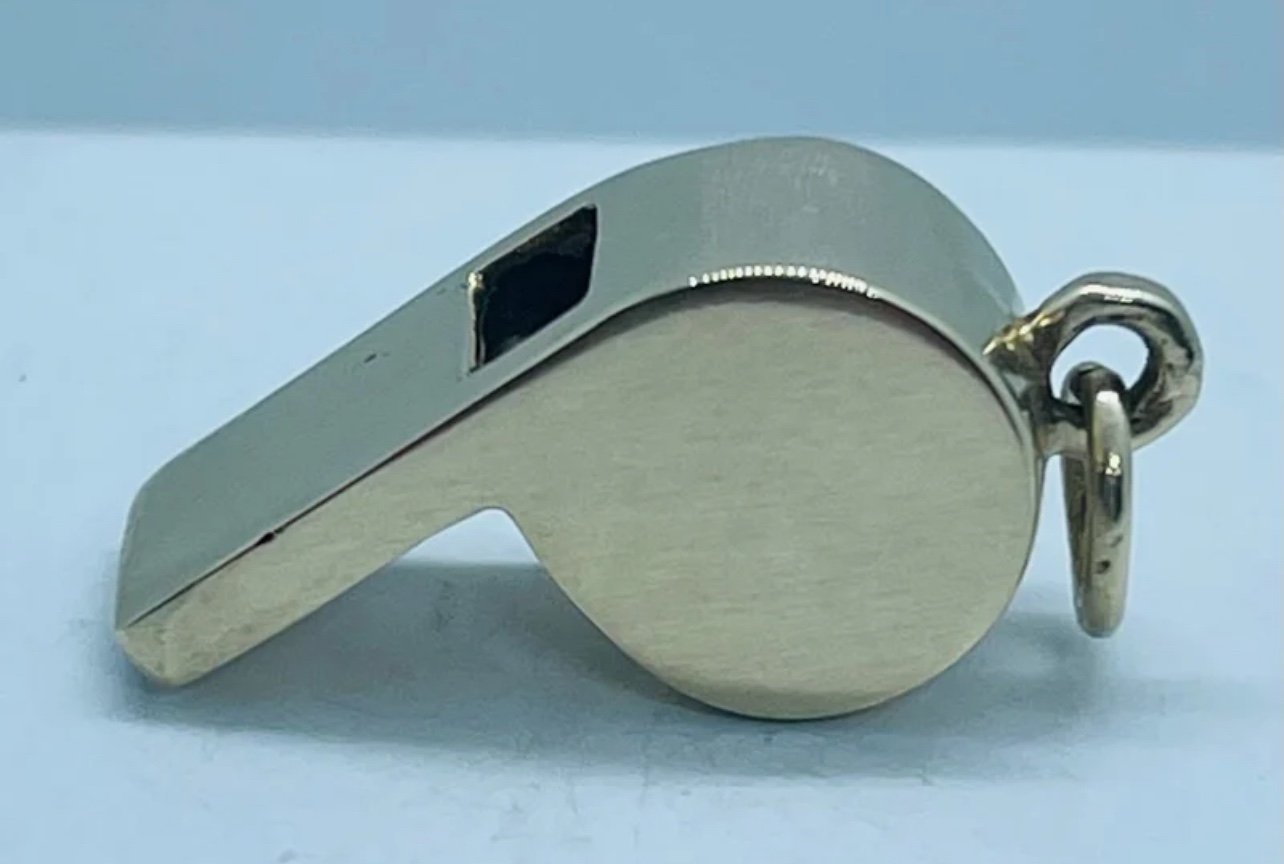 14 K yellow gold functioning whistle charm/pendant 3.5 grams of gold