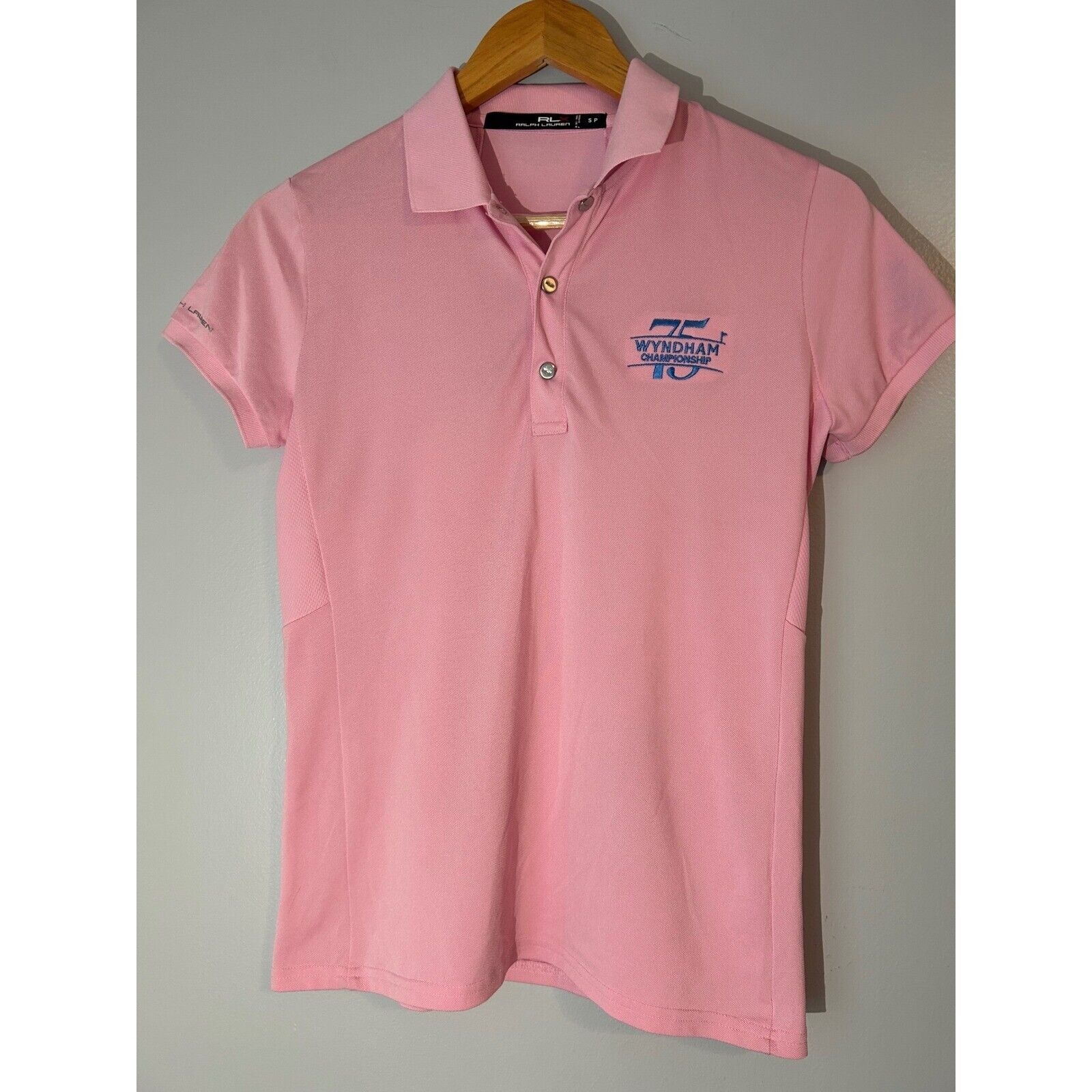 RLX Ralph Lauren Golf Polo Shirt Wyndham Championship Pink Performance Small