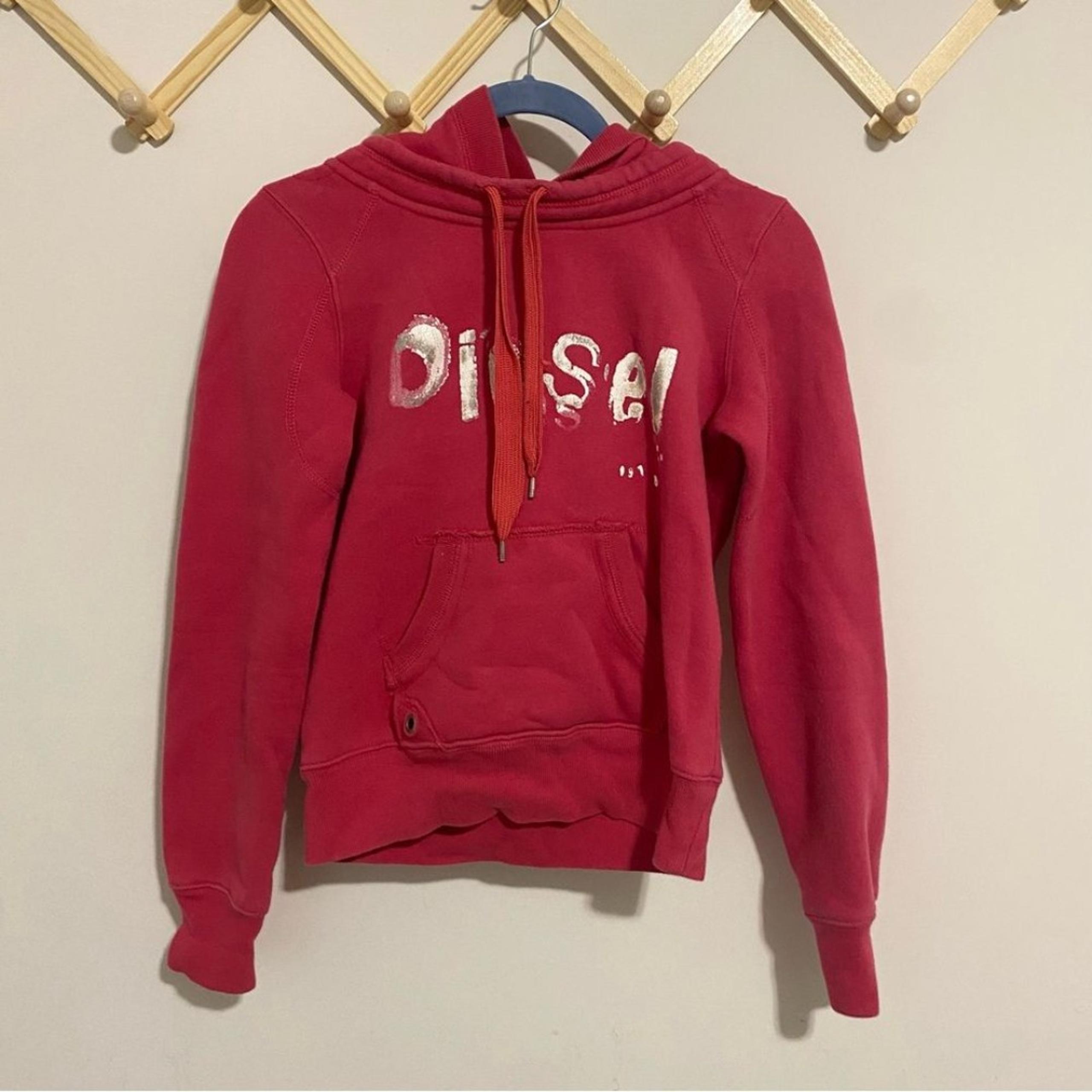 Vintage Hot Pink Logo Hoodie size Small - DIESEL