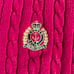 Womens Lauren Ralph Lauren 1/2 Zip Cable Knit Sweater Red Gold Emblem sz S