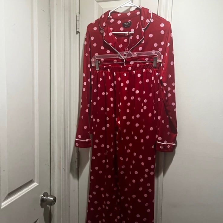 Kate Spade ♠️ red and pink polka dots pajama set