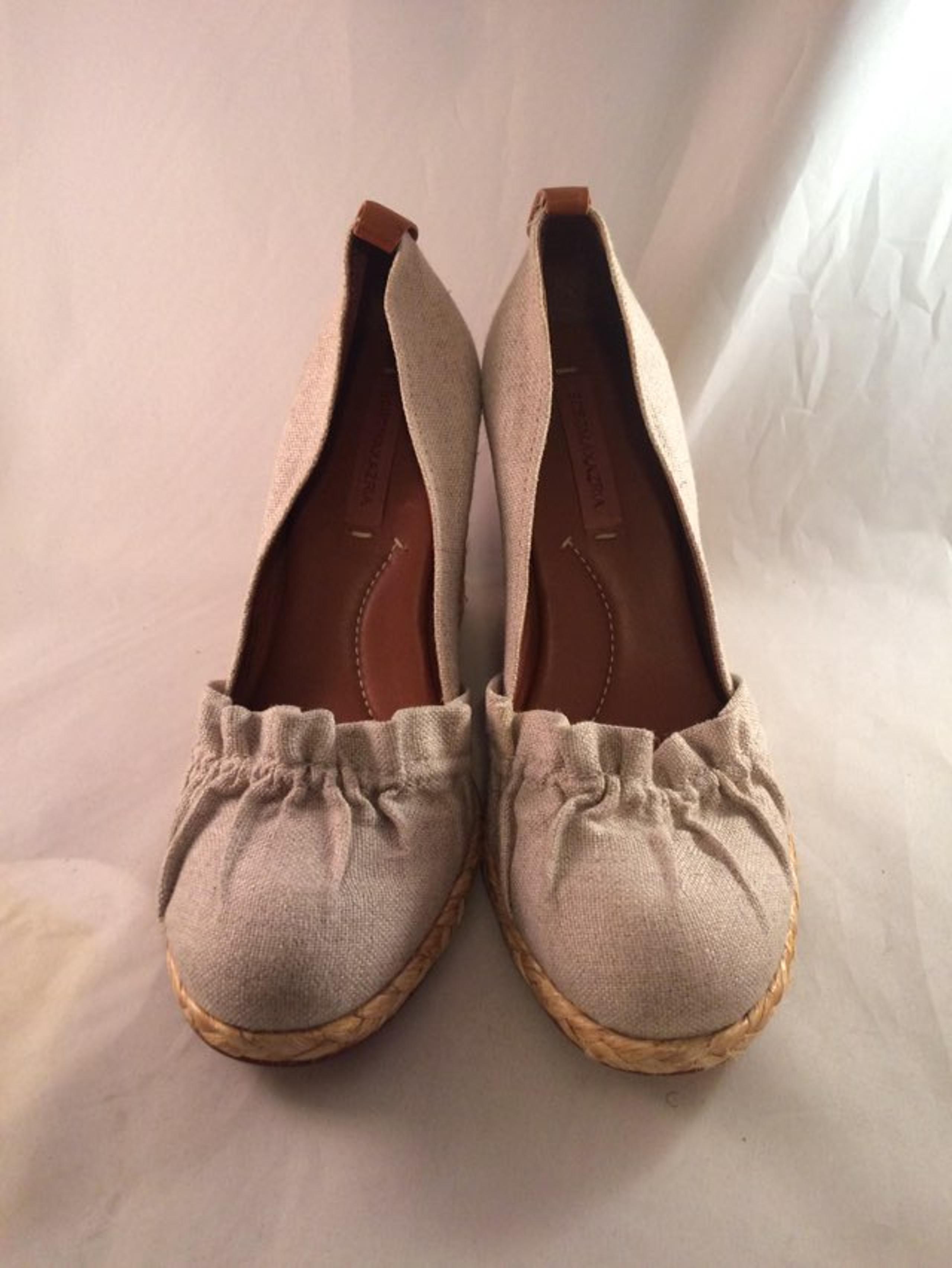 BCBGMaxAzria Braided Straw Heel Wedges