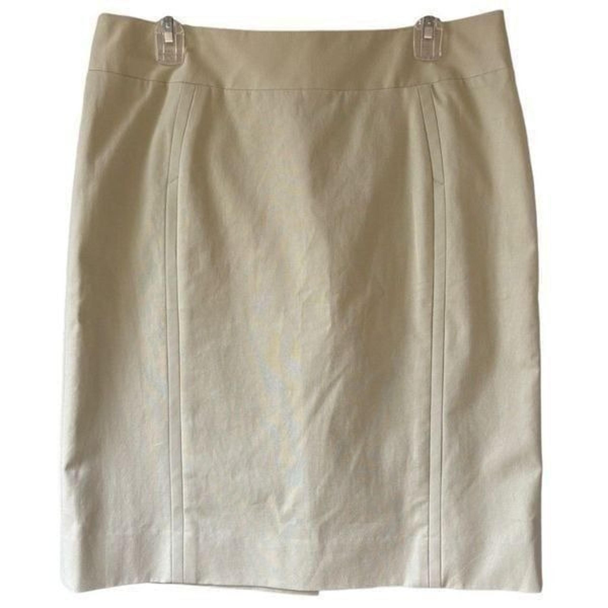 Carlisle Celadon Cream Green Pencil Skirt Zip Lined   Knee Length sz 12 Business