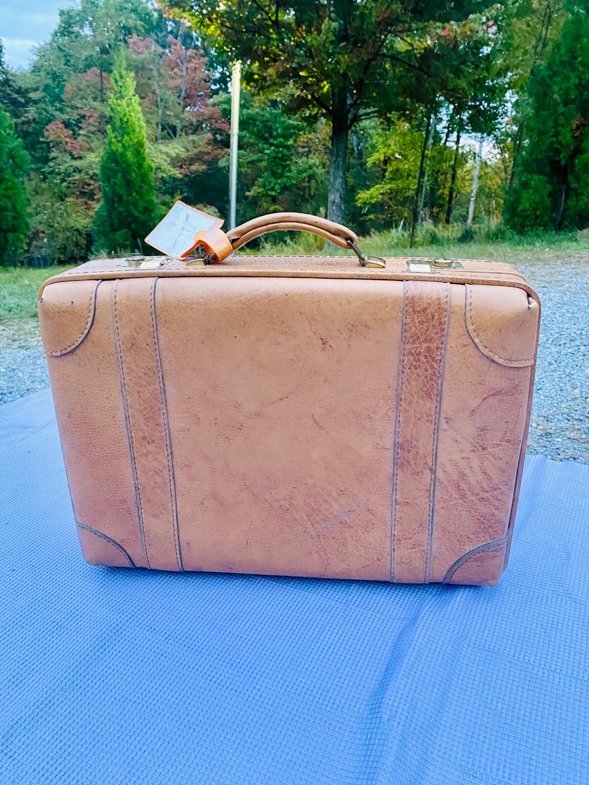 SUPPLE THICK LEATHER SILK Line VINTAGE PRESTO Luggage Suitcase Briefcase 20x13x5