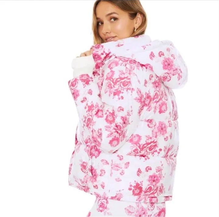 NWT Beach Riot Roses Puffer Coat Size XS