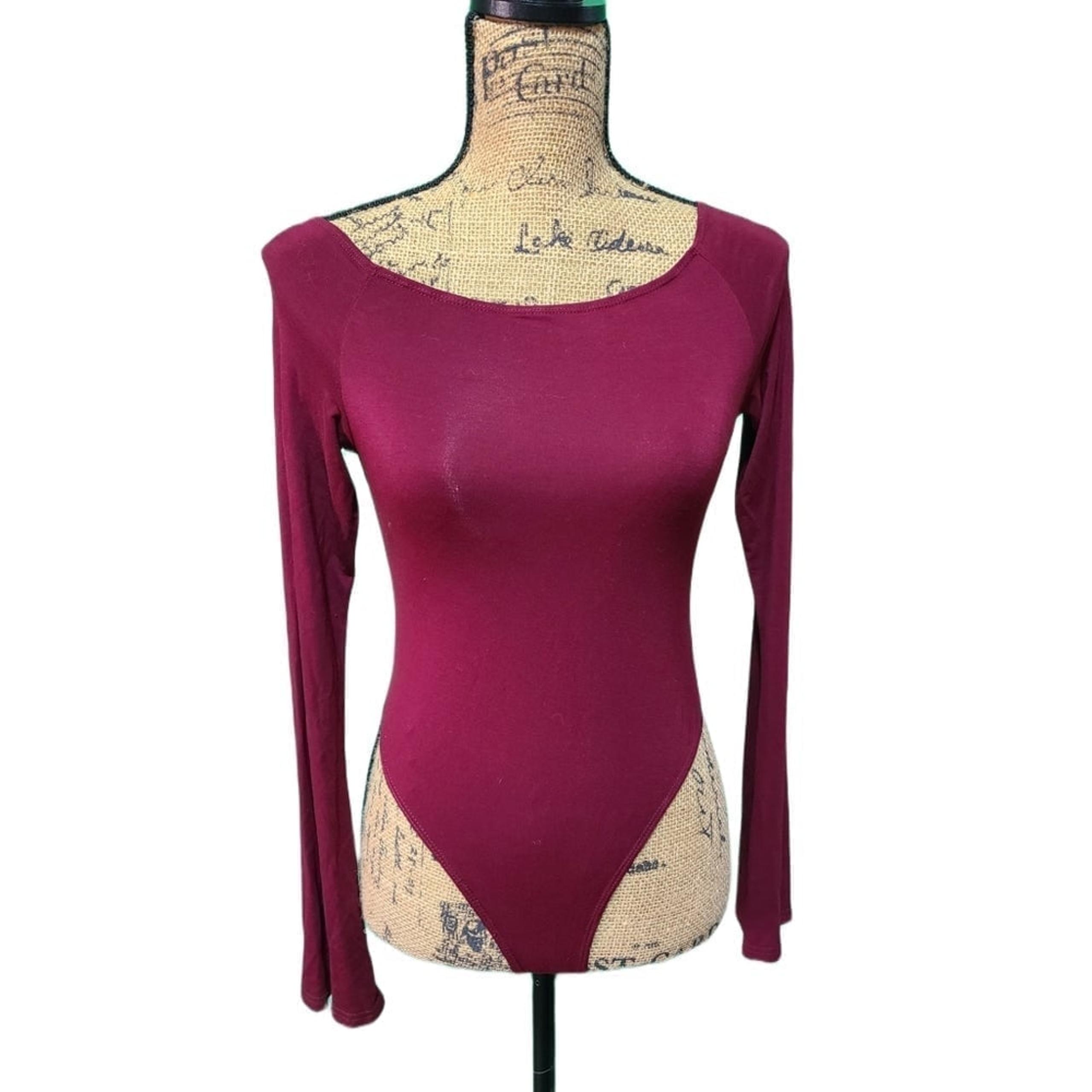 Etiquette |  Red Long Sleeve Plain Bodysuit