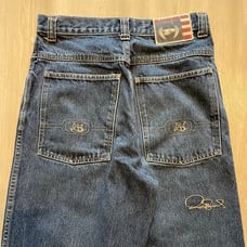 Vintage Phat Farm Baggy Embroidered Denim Blue Jeans Youth Boys Size 16