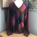 American Blue 100% Cashmere Argyle Sweater Mens size L - Red Black Old Money EUC