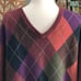 American Blue 100% Cashmere Argyle Sweater Mens size L - Red Black Old Money EUC