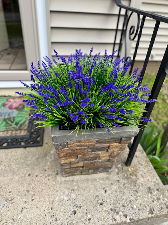20 Bundles Artificial Plants Outdoor, UV Resistant Fake Flowers, Purple