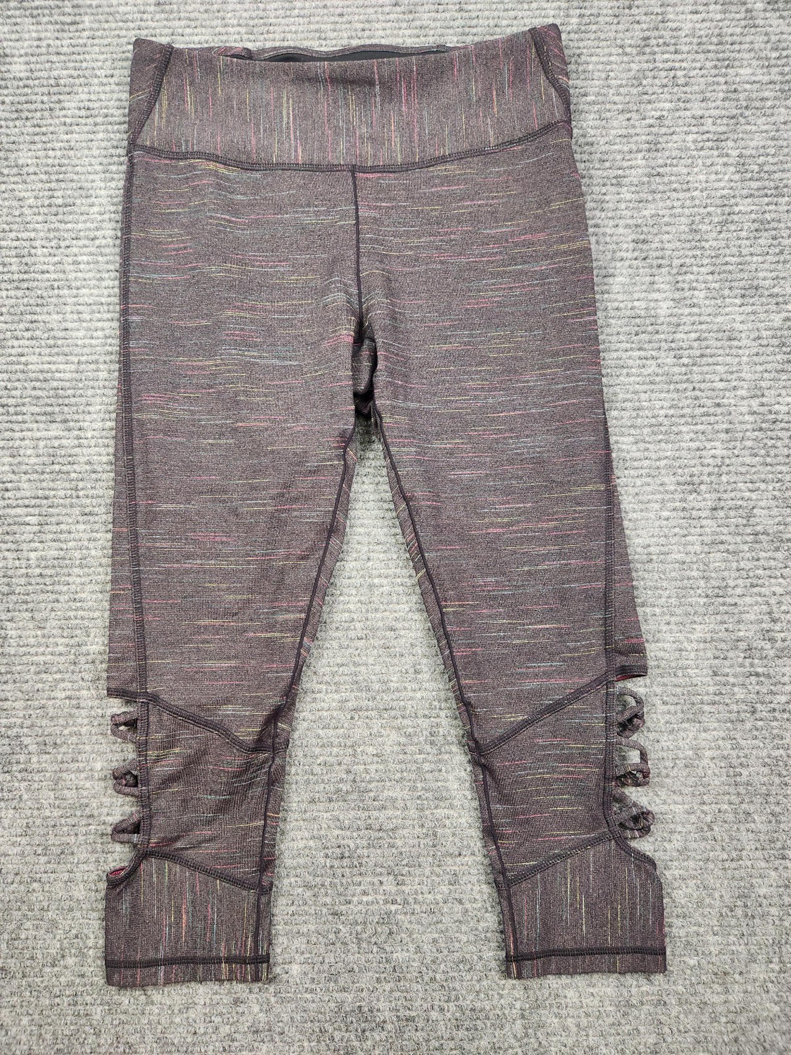 Prana Womens Itzel Capri Legging Size Med Cut Out Heathered Space Dye High Rise