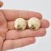 Vintage Longcraft Gold Vermeil Sterling Silver Clip On Earrings Etched Floral
