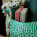 Modern Village Designer Plant Basket and Throw Blanket Basket (Teal)