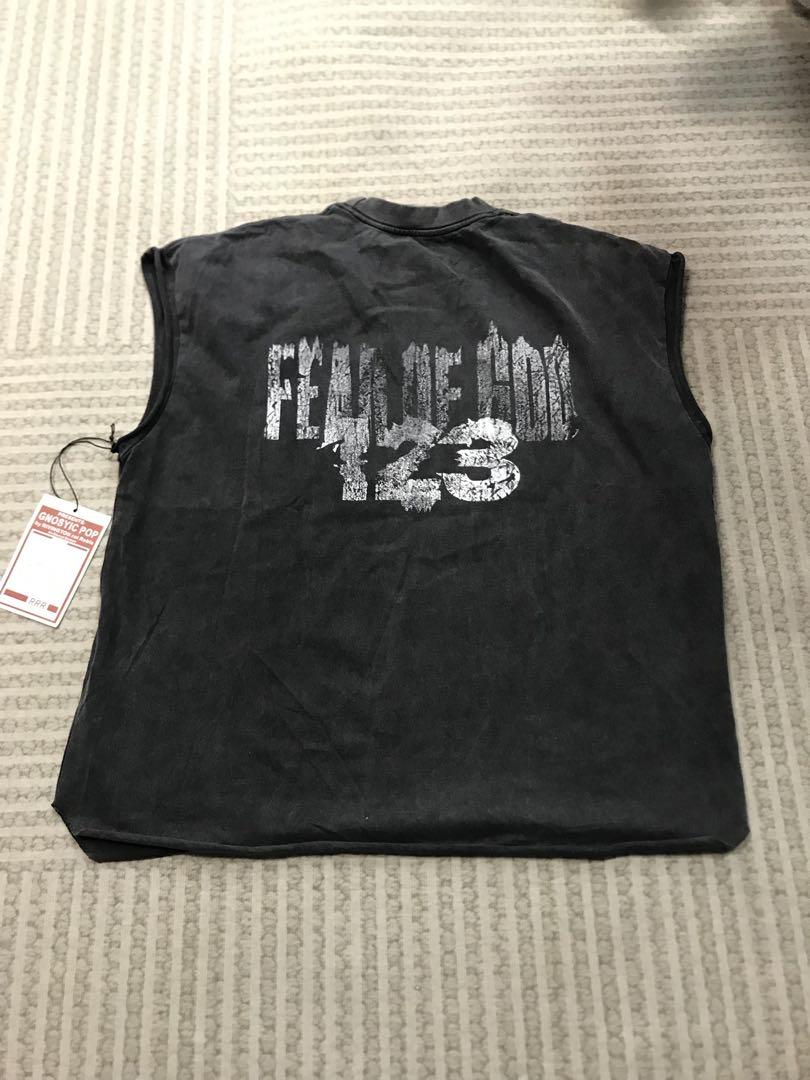 Fear of God x RRR123 INRI Cut Off Tee Vintage Black Men's