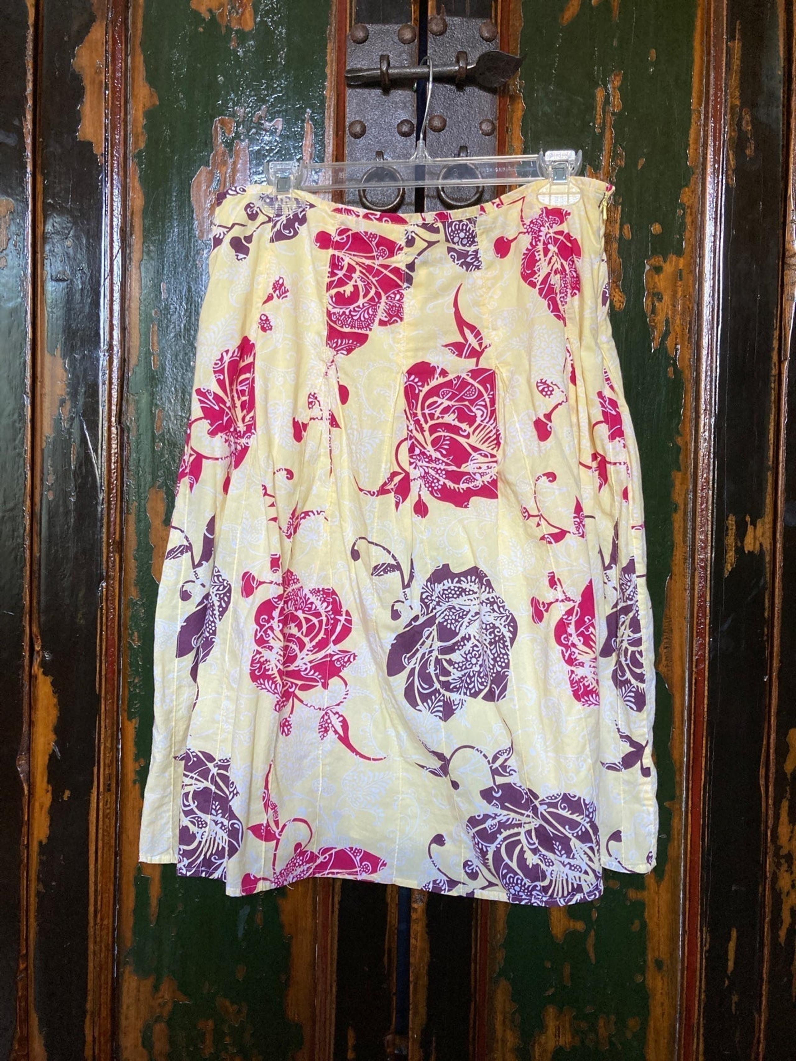 Royal Robbins Skirt Women's Relaxed Size 6 M Yellow Floral A-Line