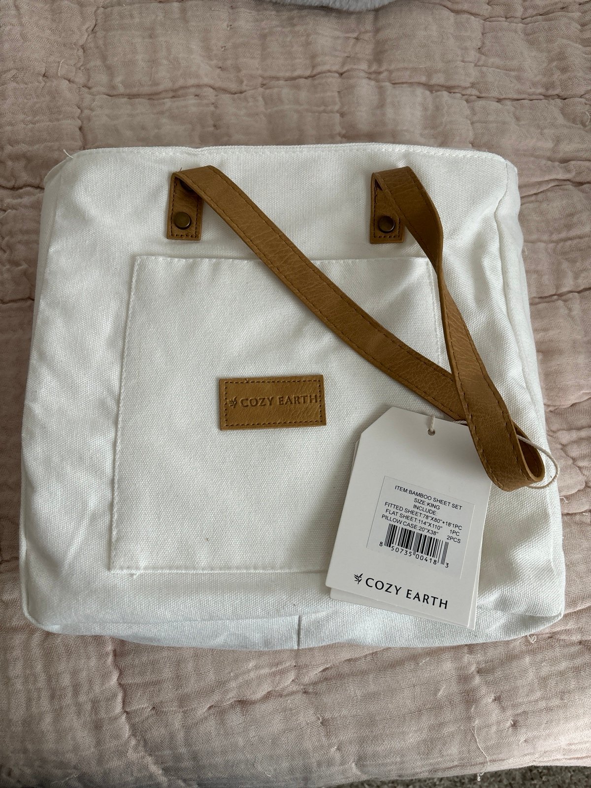 Cozy Earth Bamboo Sheet Size cream