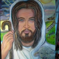 Oil painting of Jesus