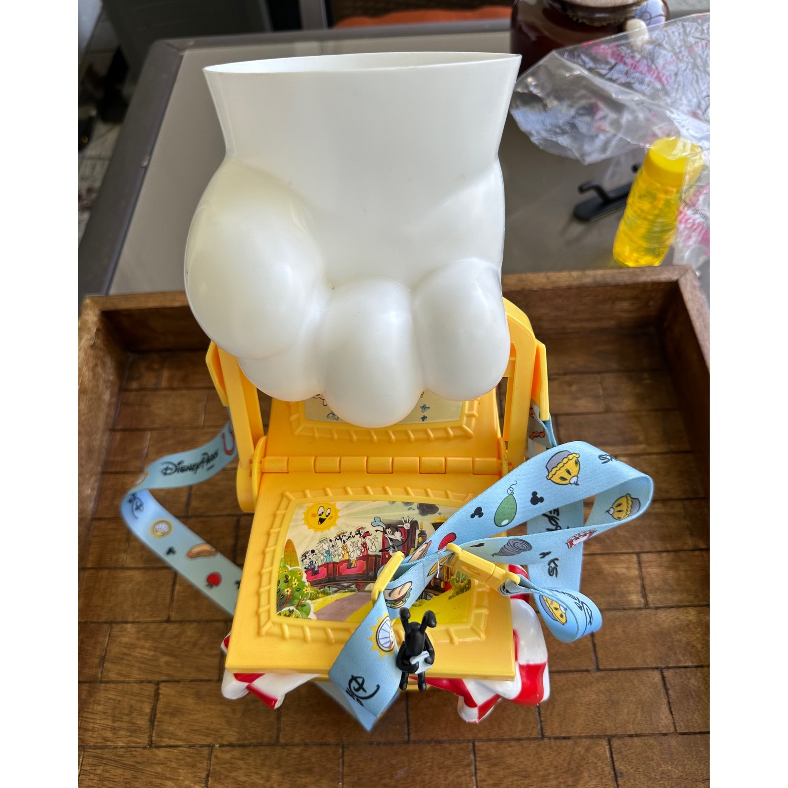 Disney Parks Mickey Mouse Picnic Basket Popcorn Bucket with Strap