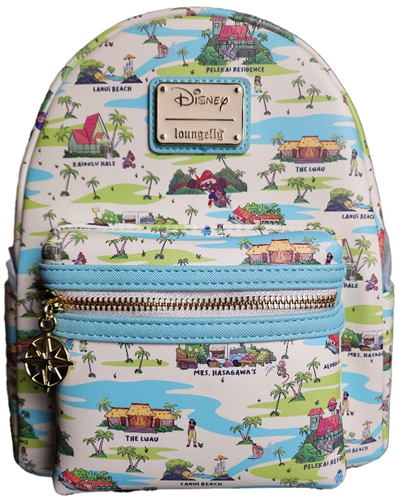 Loungefly Disney Lilo & Stitch Locations Allover Print Mini Backpack NWT!