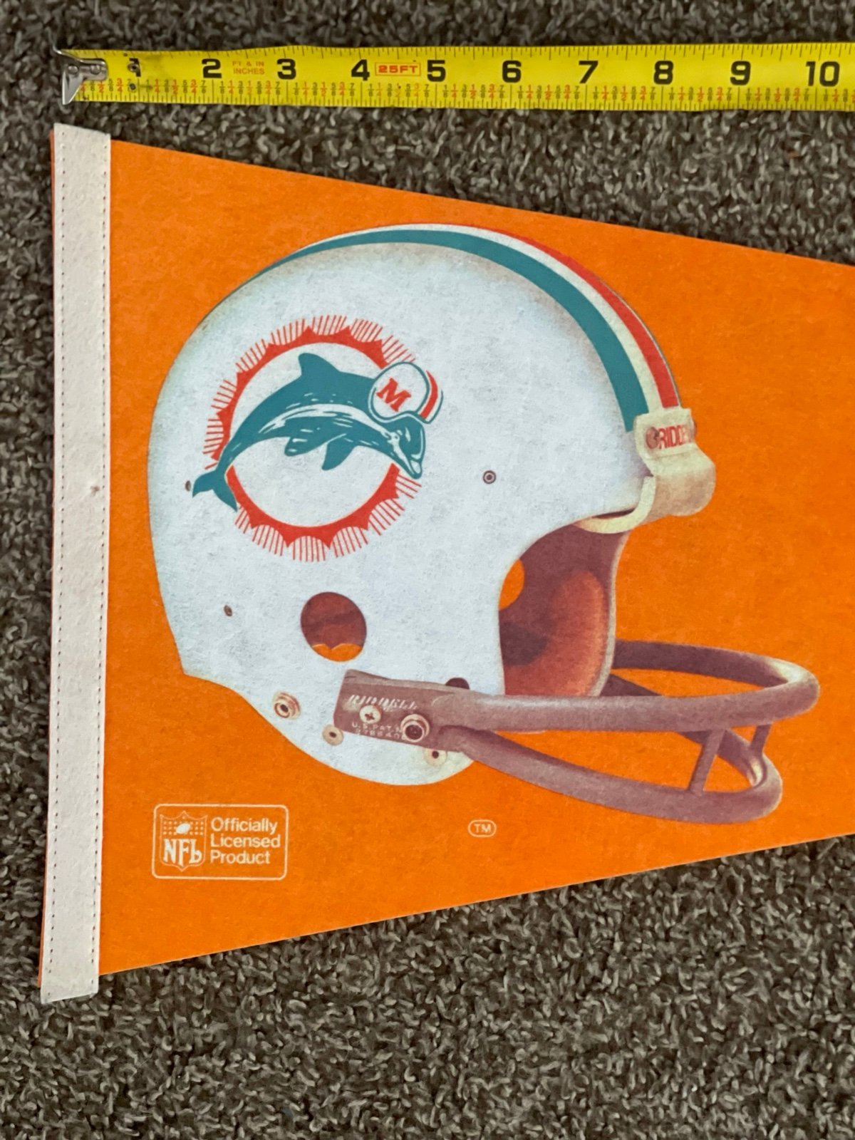 Vintage 1986 Miami Dolphins Pennant