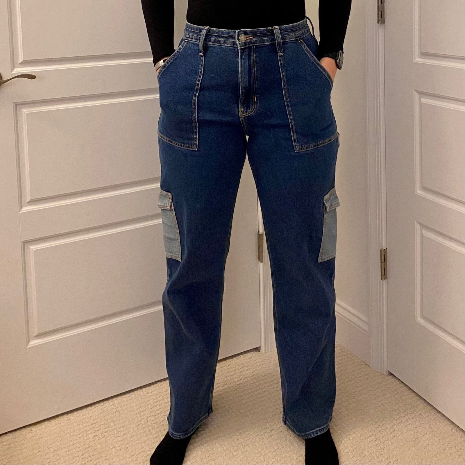 Blue Hollister Ultra High-Rise Dad Jeans