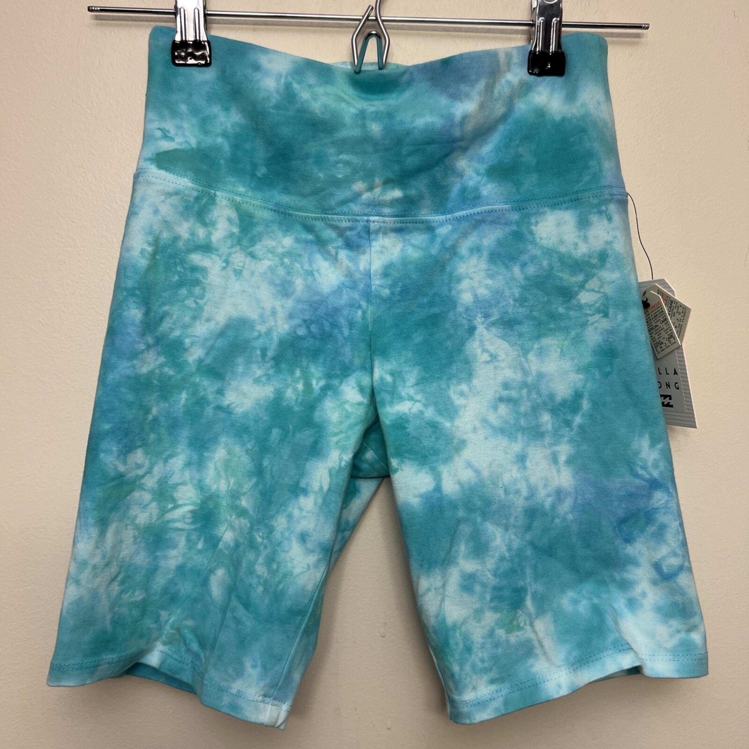 Billa Bong Biker Shorts, Small, Green Tie-dye, NWT
