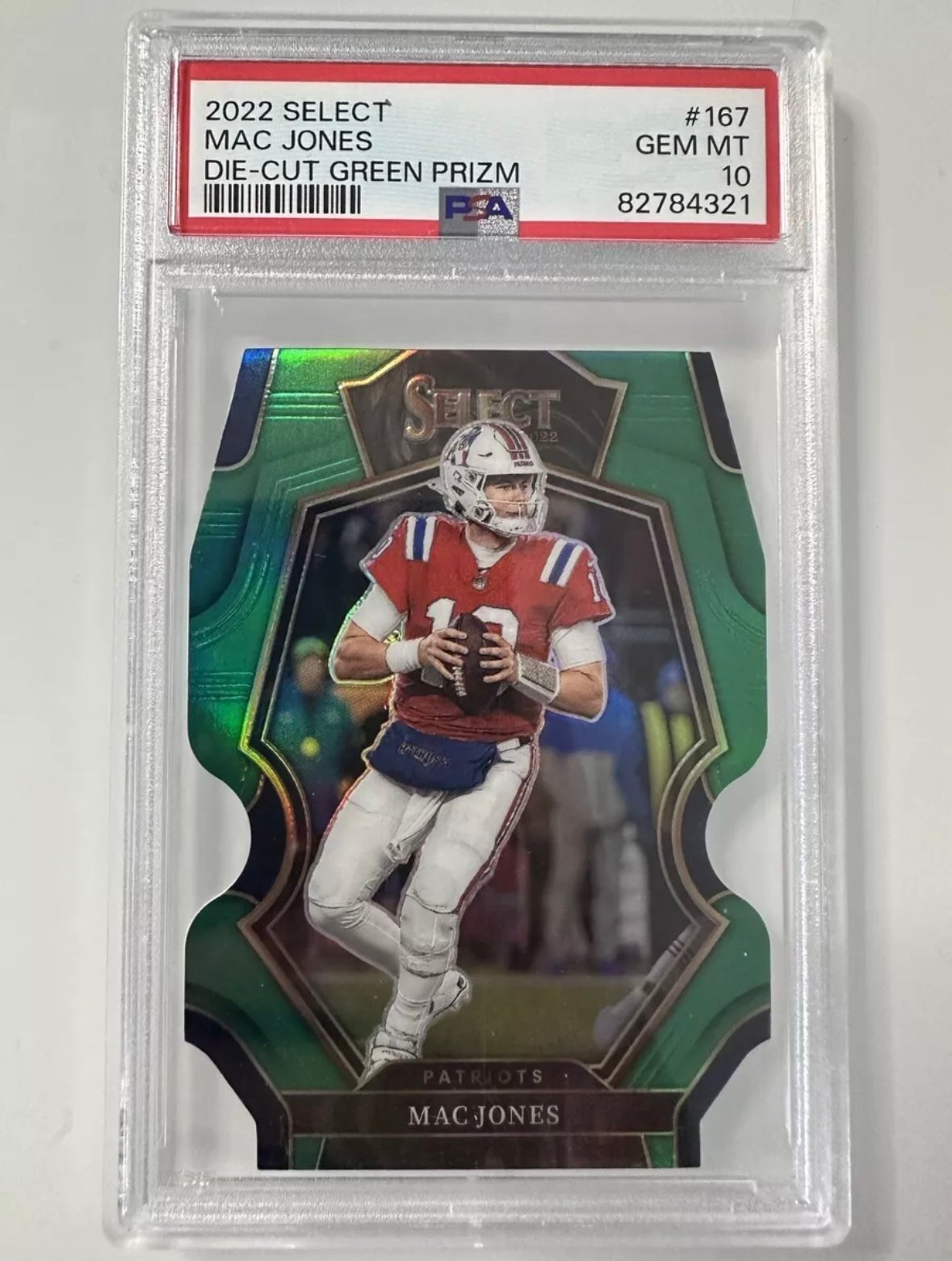 2022 Select 4/5 - Mac Jones Green Prizm Die-Cut PSA 10 POP 1!!