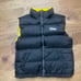 Vintage Puffer Down Vest First Down Men's Size Large Reversible Black and Yellow