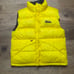 Vintage Puffer Down Vest First Down Men's Size Large Reversible Black and Yellow