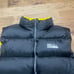 Vintage Puffer Down Vest First Down Men's Size Large Reversible Black and Yellow
