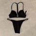Victorias Secret Swim Black with Silver Rhinestone Bikini Set NWT