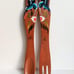 Set of Handmade Wood Spoon & Fork Salad Tongs Hummingbird 15.75