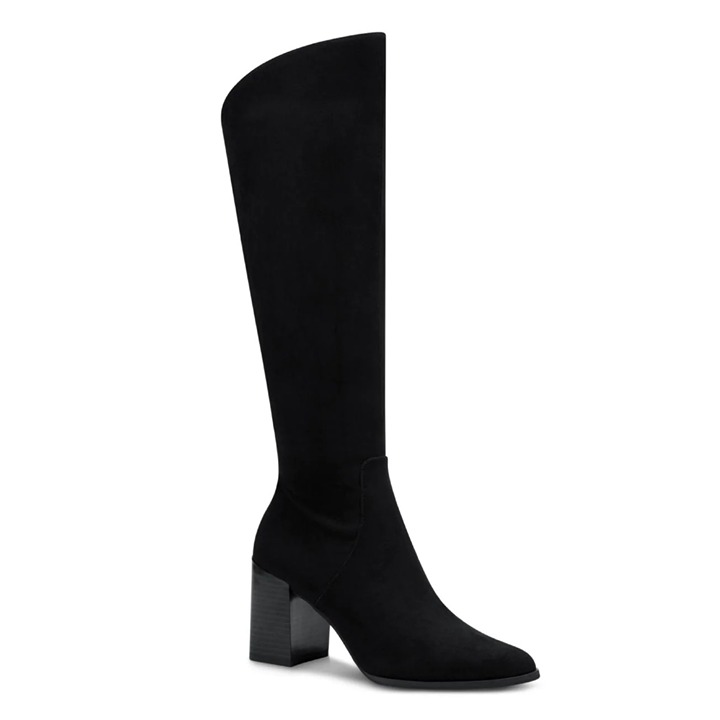 Alfani Women's Wylde Block-Heel Boots Black Suede 8.5M
