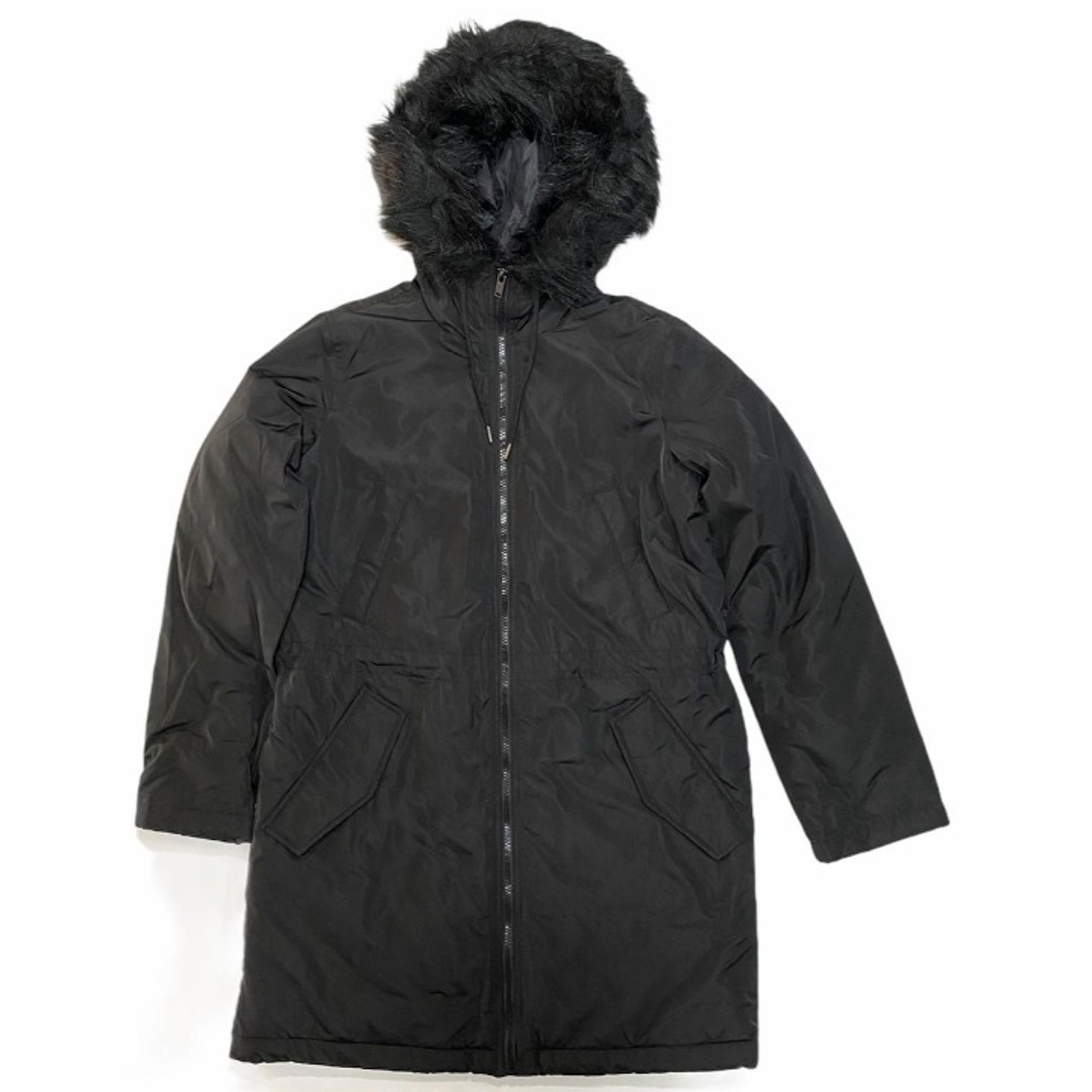 NWT GAP Women's Warmest Parka XSMALL Black Hood Faux Fur