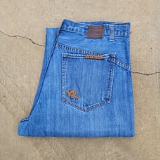 Vintage Y2K Rocawear Distressed Jeans Baggy Wide Leg Mens Size 36x34 Hip Hop Rap
