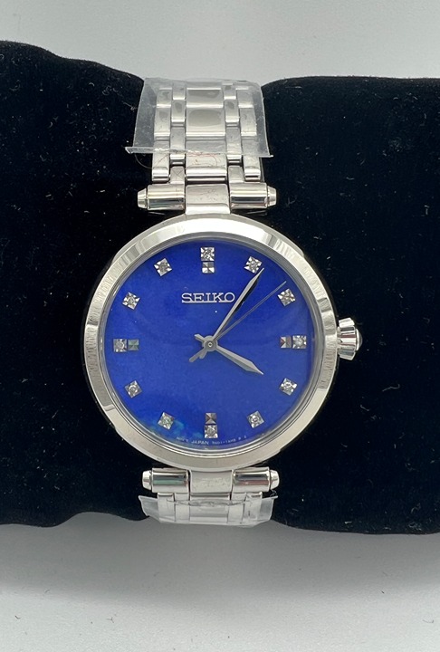 Seiko Women's Stainless Steel Diamond Blue Dial Watch