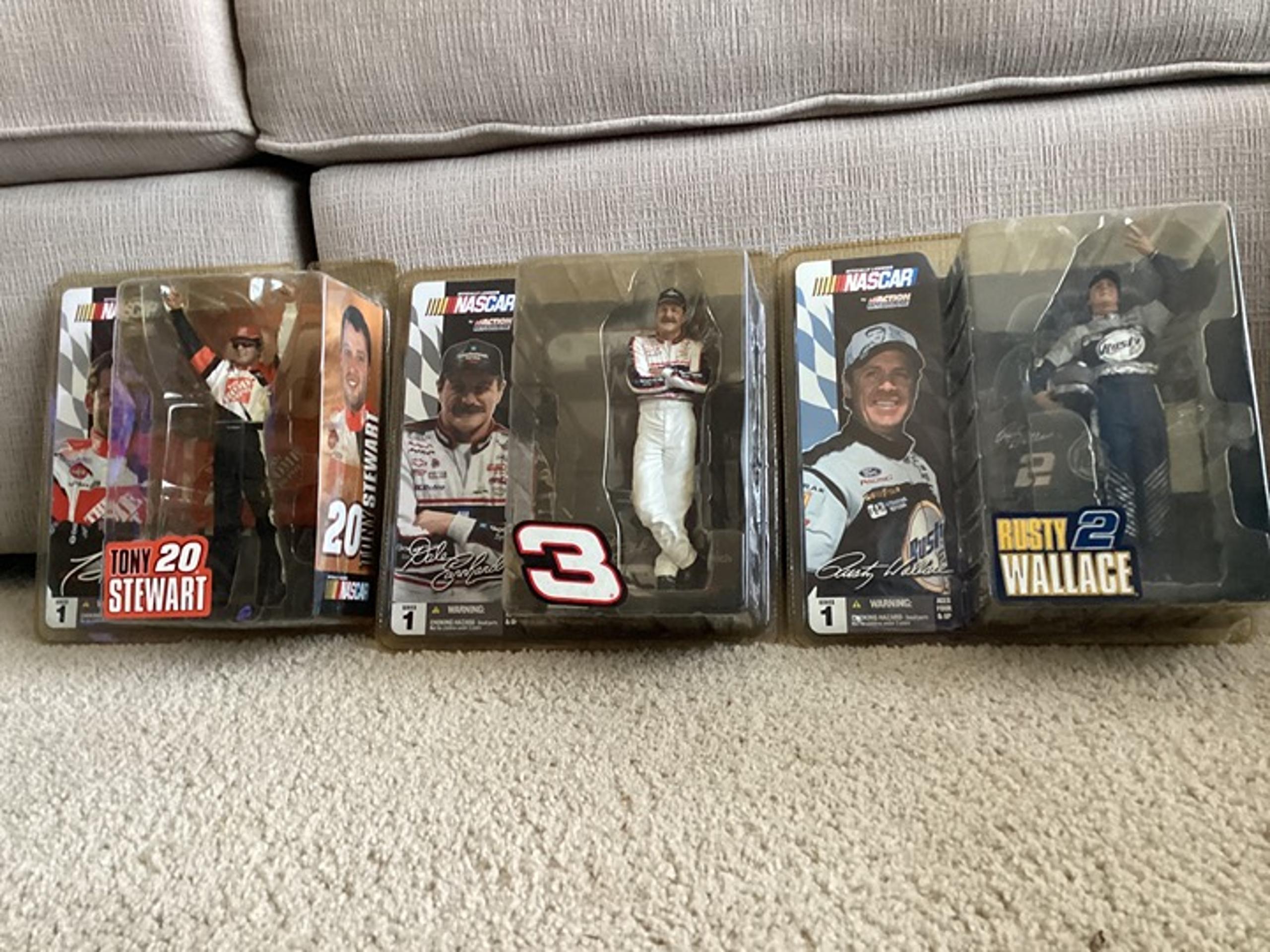 McFarlane NASCAR Figures Dale Earnhardt, Tony Stewart, Rusty Wallace