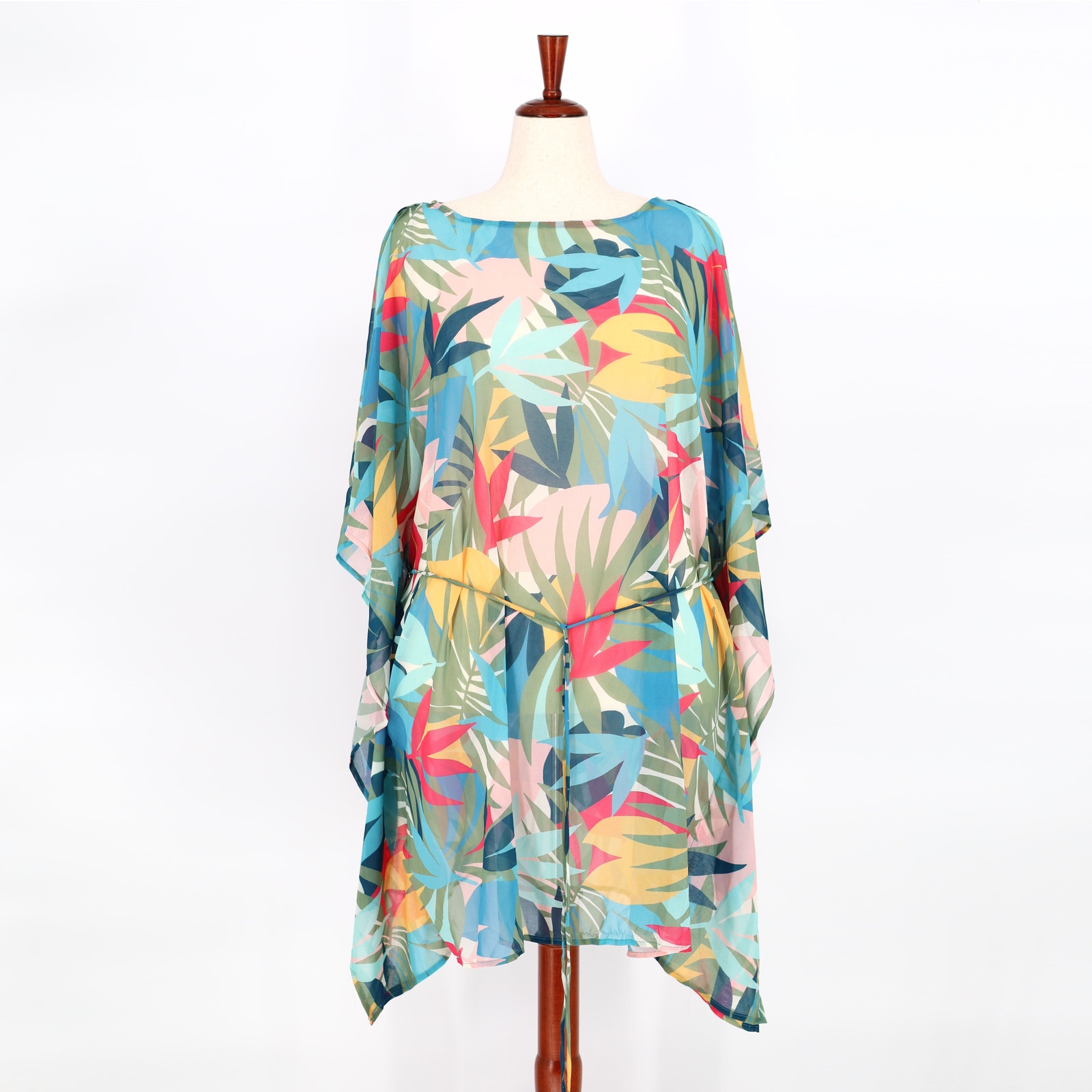 Coco Reef Women Tropical Print Sheer Chiffon Swim Cover-Up Dress Size L/XL