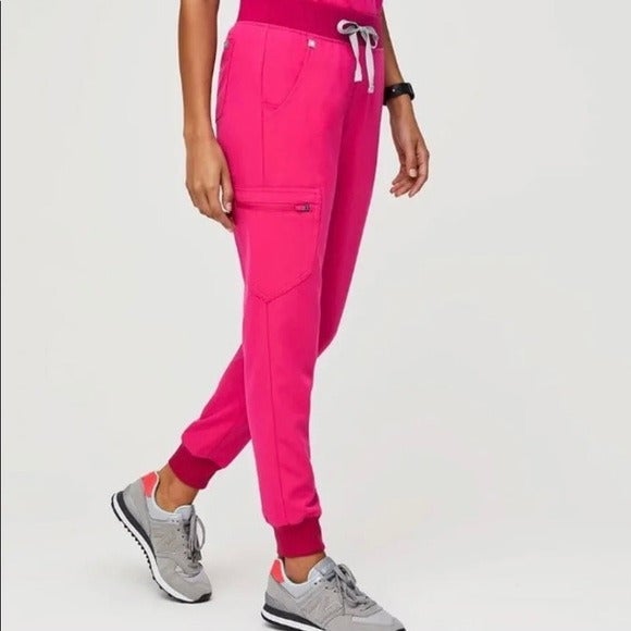 FIGS ZAMORA 2.0 JOGGERS SCRUB PANTS HOT PINK - XS