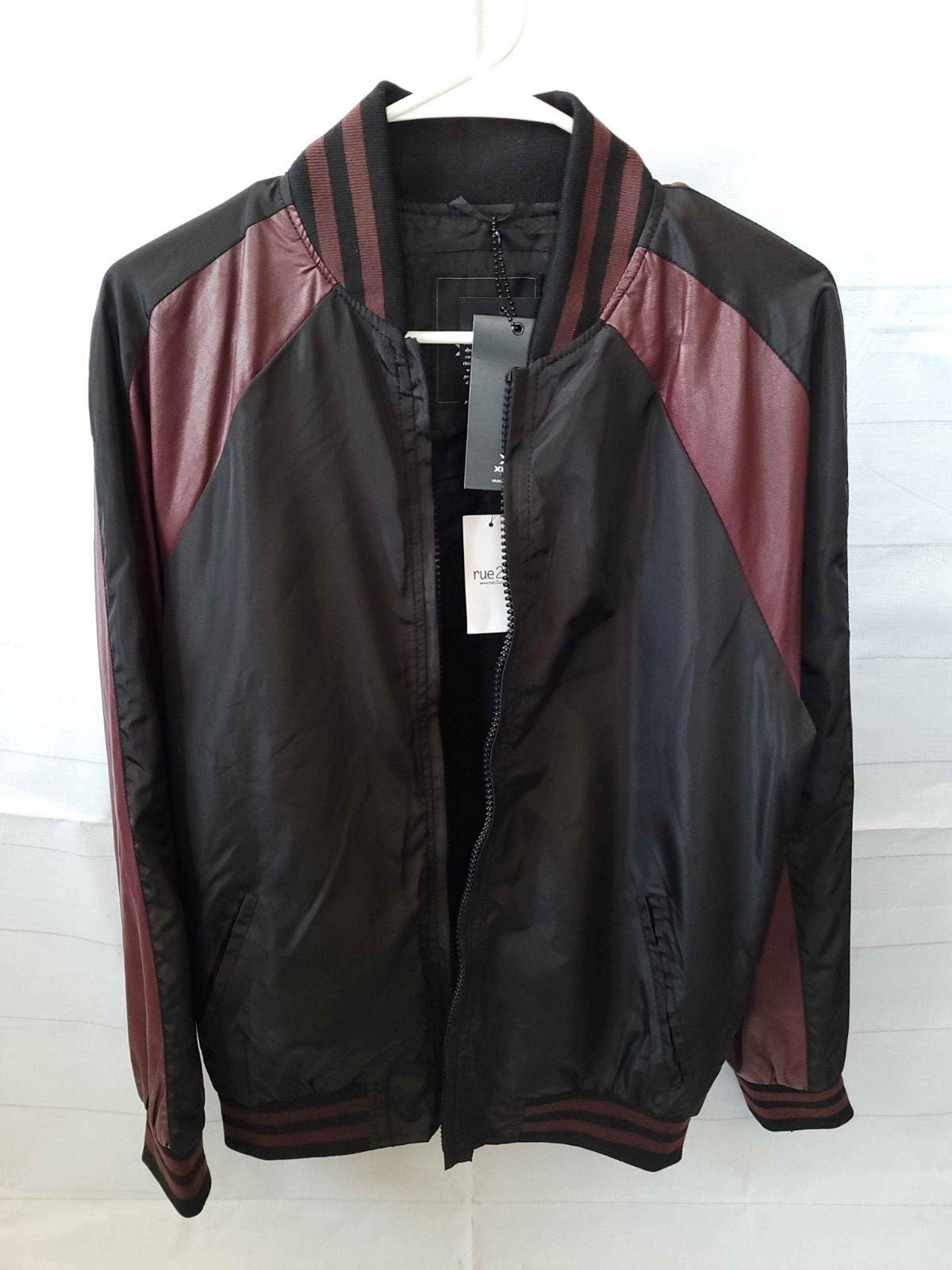Men's Black and Burgundy Jacket