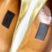 Lanvin 7.5 38.5 Heels Gold Patent Leather Pumps Closed Toe Hiver 2008 Italy