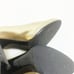 Lanvin 7.5 38.5 Heels Gold Patent Leather Pumps Closed Toe Hiver 2008 Italy