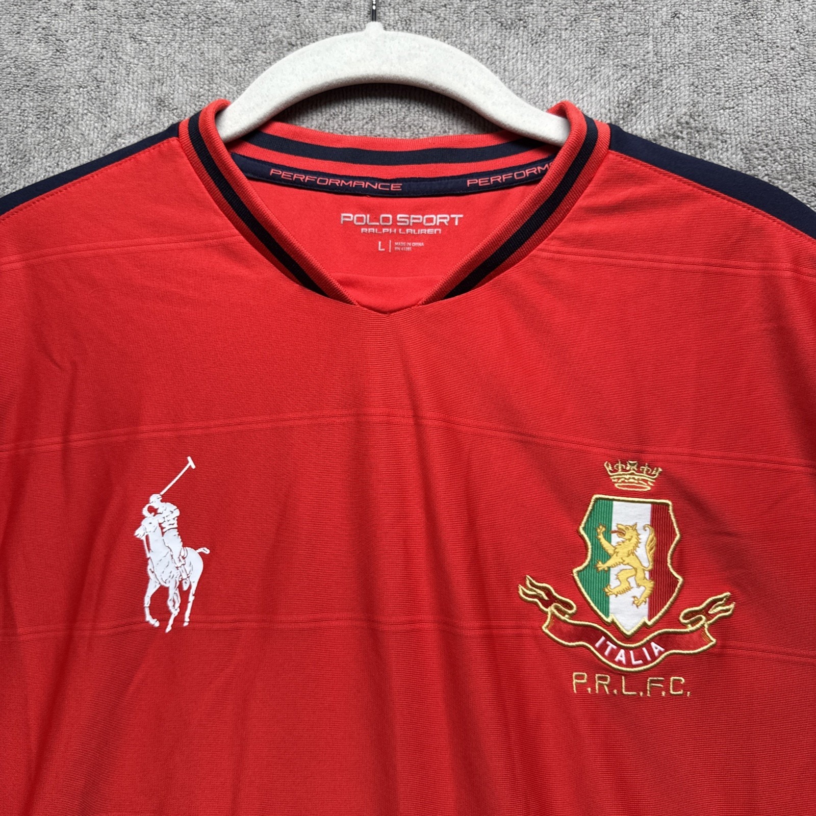 Ralph Lauren Polo Sport Italia Italy Drop-Needle Jersey T-Shirt Large Big Pony