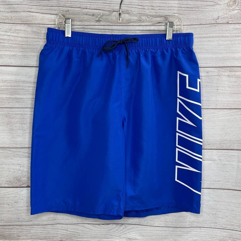 Nike Logo Breaker Volley Blue Swim Trunk Board Shorts Mens Size L (NESS9508-416)