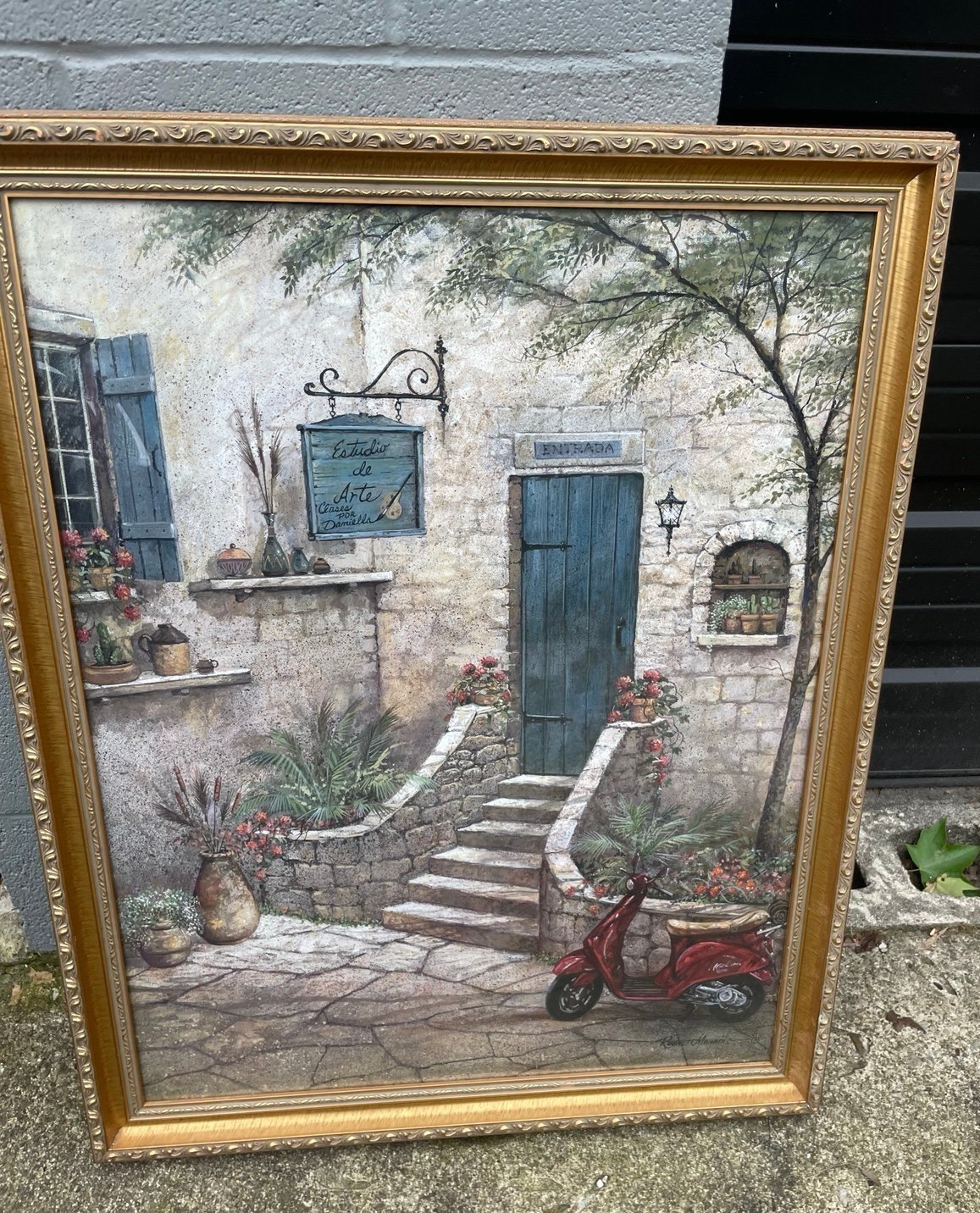 33”x25” Estudio de Arte by Ruane Manning Vintage Frame