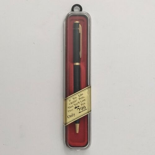 Vintage Alco Ballpoint Pen Black & Gold New In Presentation Box NOS